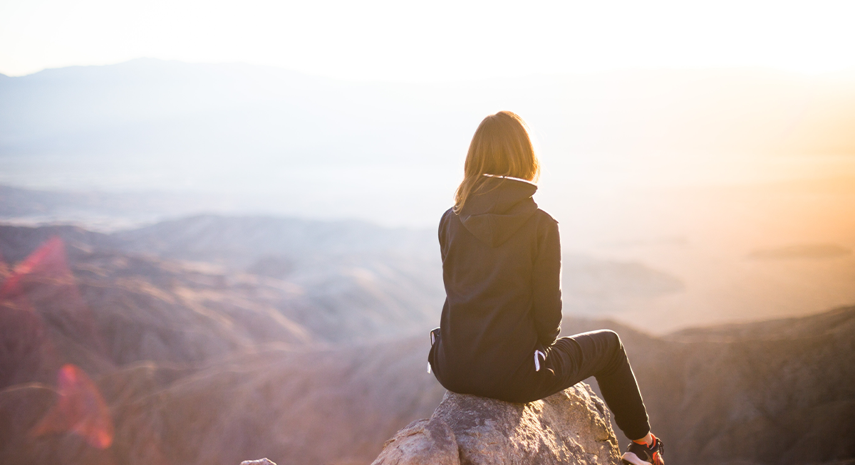 Woman on mountain